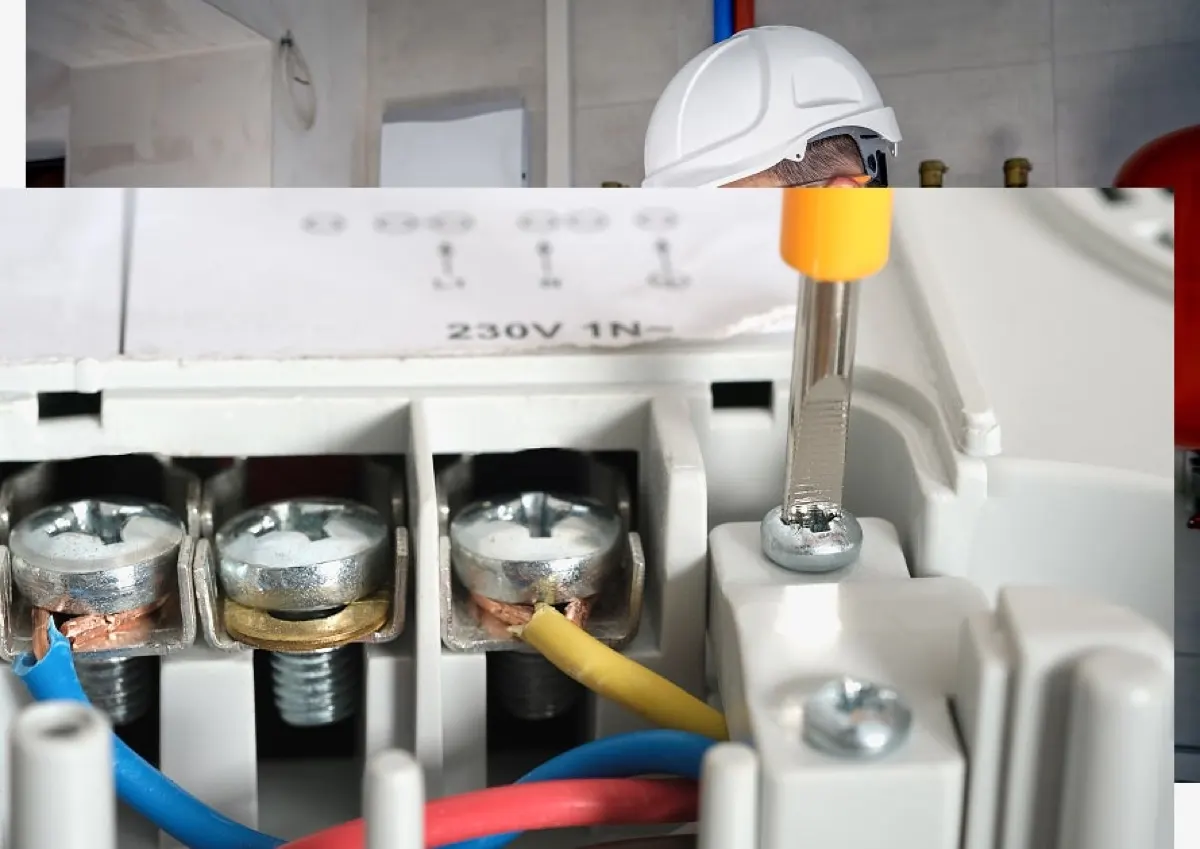 Professional wiring and installation hob in the kitchen