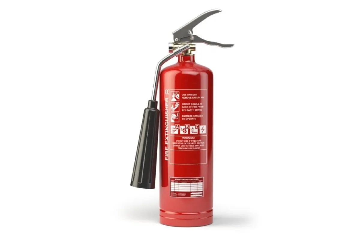 fire extinguisher hung on the wall