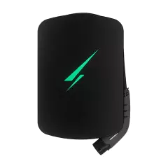 Hypervolt Home 3.0 EV charger — black unit with illuminated green bolt