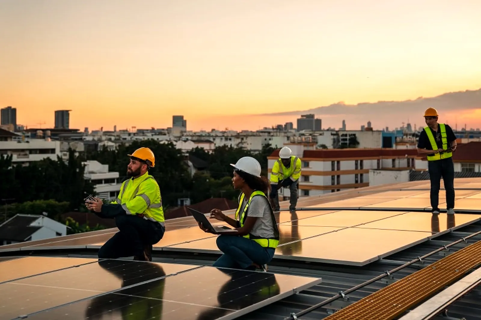Commercial rooftop solar across an industrial unit