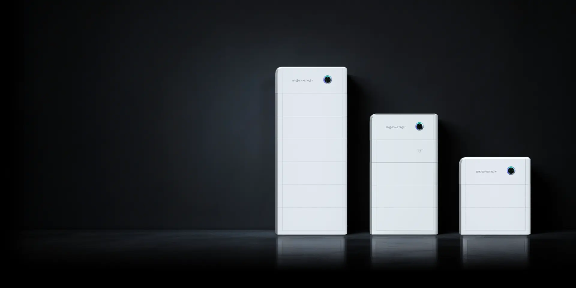 Three SigenStor battery towers with different stack heights